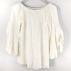 Alter'd State Cream Off The Shoulder Butterfly Sleeve Blouse Size L